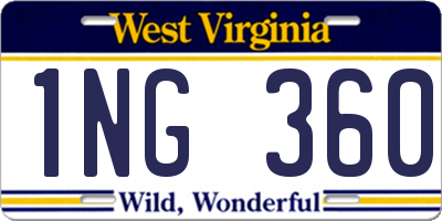WV license plate 1NG360