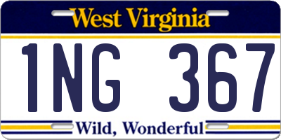 WV license plate 1NG367