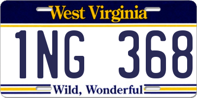 WV license plate 1NG368