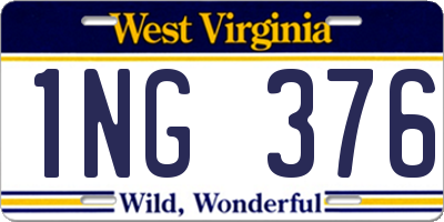 WV license plate 1NG376