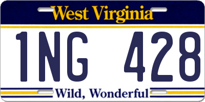 WV license plate 1NG428
