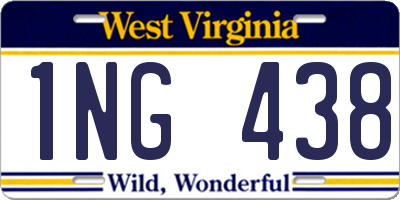 WV license plate 1NG438