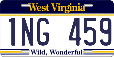 WV license plate 1NG459