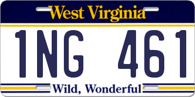 WV license plate 1NG461