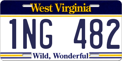 WV license plate 1NG482