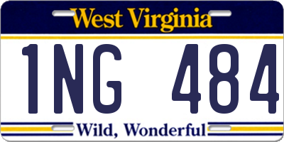 WV license plate 1NG484