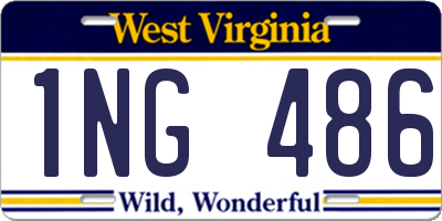 WV license plate 1NG486
