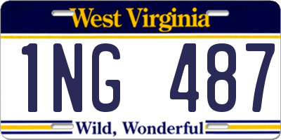WV license plate 1NG487
