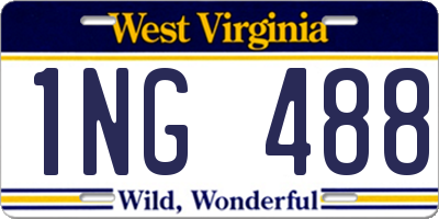 WV license plate 1NG488