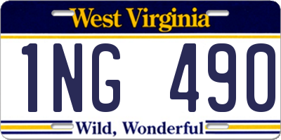WV license plate 1NG490