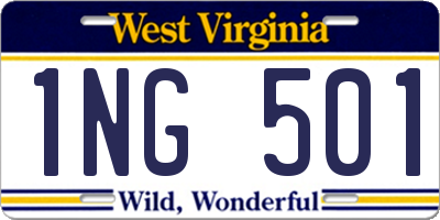 WV license plate 1NG501