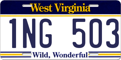 WV license plate 1NG503