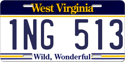 WV license plate 1NG513