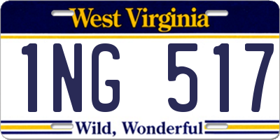 WV license plate 1NG517