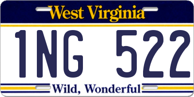 WV license plate 1NG522