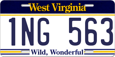 WV license plate 1NG563