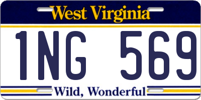 WV license plate 1NG569