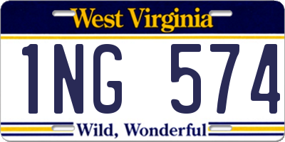 WV license plate 1NG574
