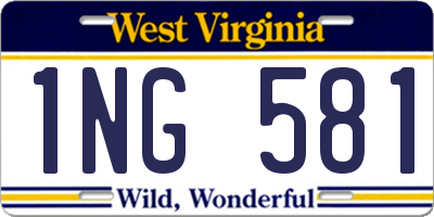 WV license plate 1NG581