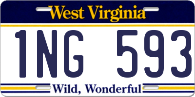 WV license plate 1NG593