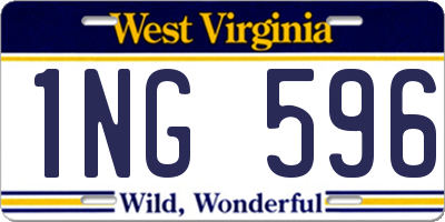 WV license plate 1NG596