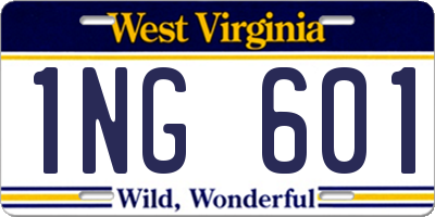 WV license plate 1NG601