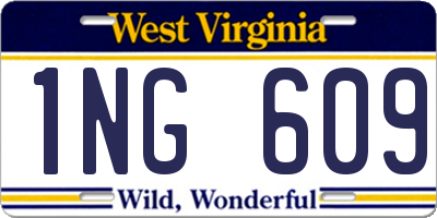 WV license plate 1NG609