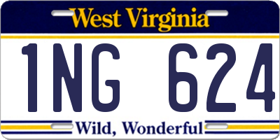 WV license plate 1NG624