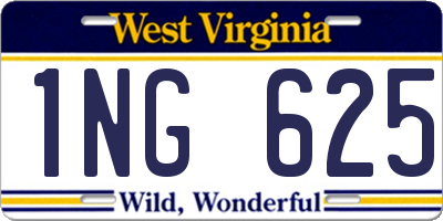 WV license plate 1NG625