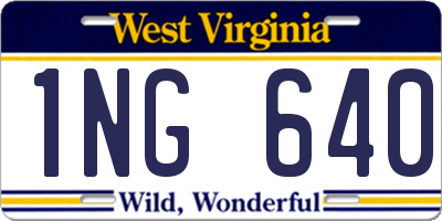 WV license plate 1NG640
