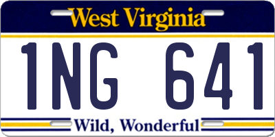 WV license plate 1NG641