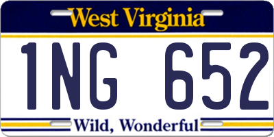 WV license plate 1NG652