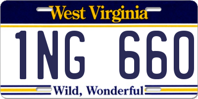 WV license plate 1NG660
