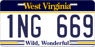 WV license plate 1NG669