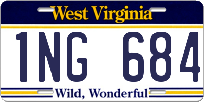 WV license plate 1NG684