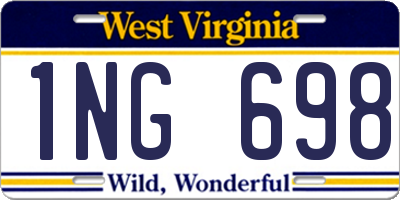 WV license plate 1NG698