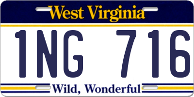 WV license plate 1NG716