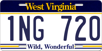 WV license plate 1NG720