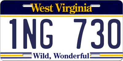 WV license plate 1NG730