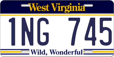 WV license plate 1NG745