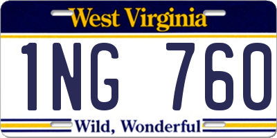 WV license plate 1NG760