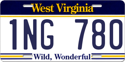 WV license plate 1NG780