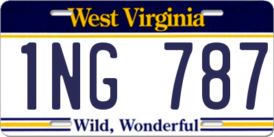 WV license plate 1NG787