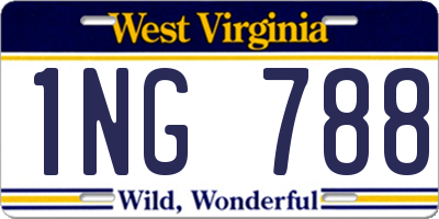 WV license plate 1NG788