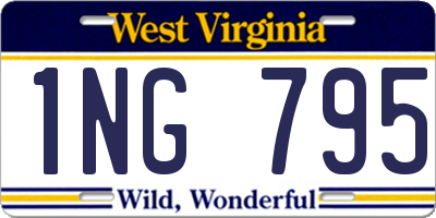 WV license plate 1NG795