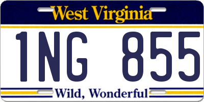 WV license plate 1NG855