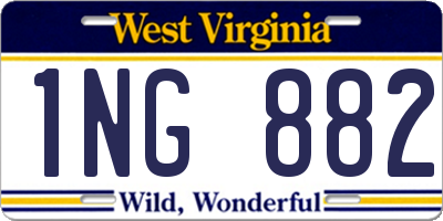WV license plate 1NG882