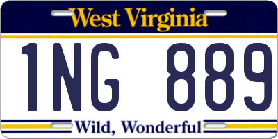 WV license plate 1NG889