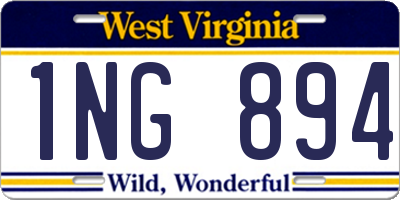 WV license plate 1NG894