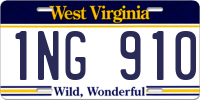 WV license plate 1NG910